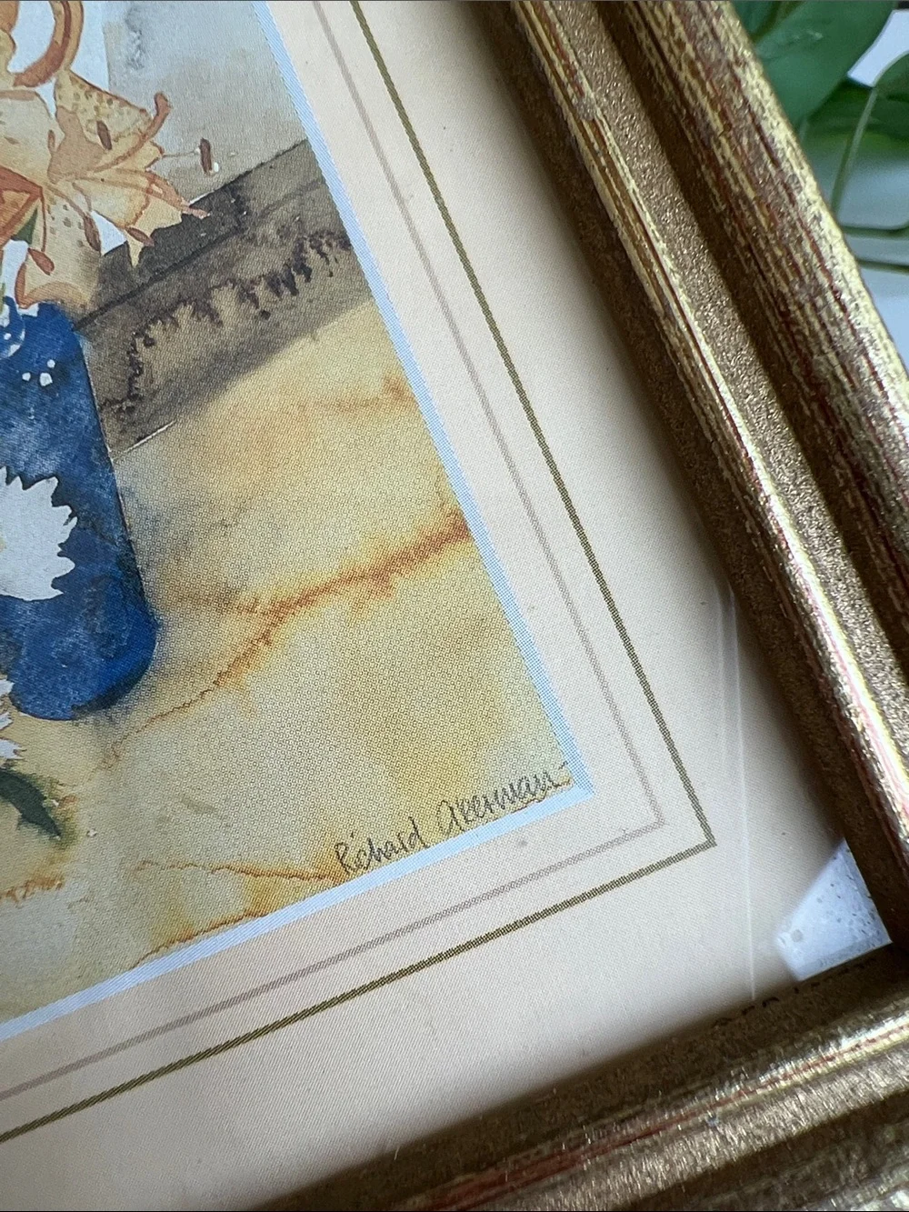Vintage Framed Floral Art Print Tiger Lilies Richard Akerman Small Mini